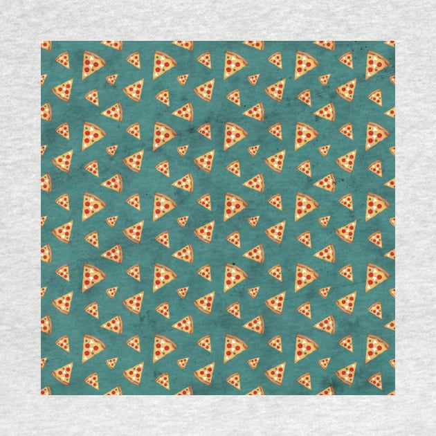 Cool pizza slices vintage teal pattern by PLdesign